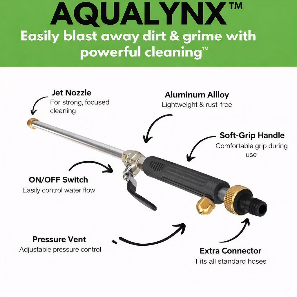 Garden Hose Attachment Adjustable Nozzle Metal Body Ergonomic Handle