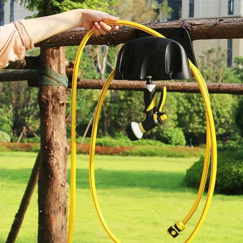 Garden Hose Holder Wall-Mount Multiple Slots & Carrying Handle