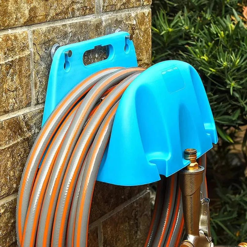 Garden Hose Holder Wall-Mounted Integrated Handle Multiple Slots