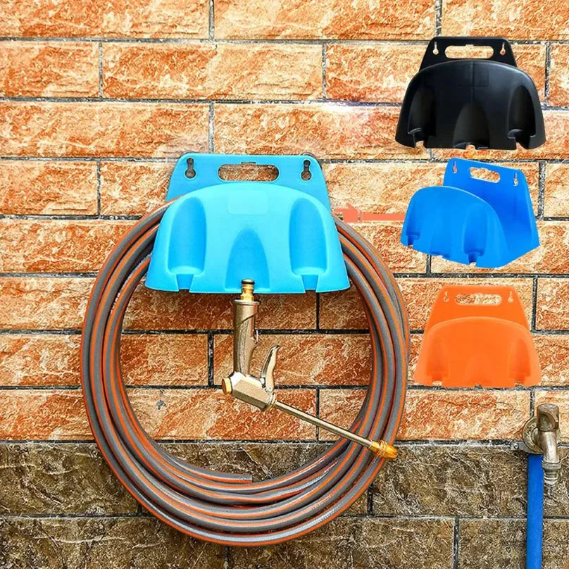 Garden Hose Holder Wall-Mounted Integrated Handle Multiple Slots