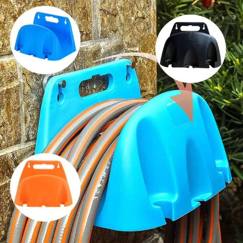 Garden Hose Holder Wall-Mounted Integrated Handle Multiple Slots