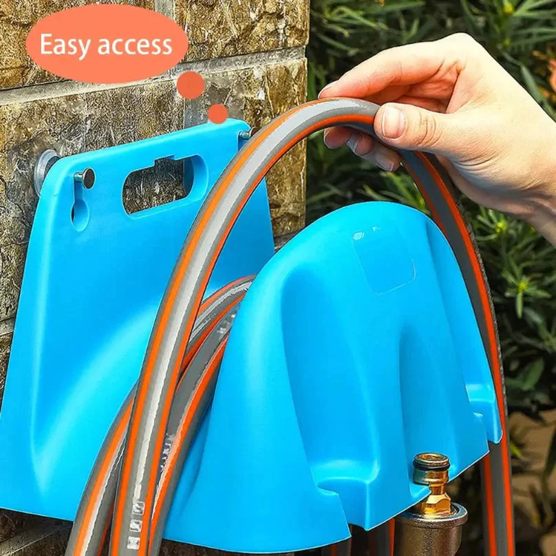 Garden Hose Holder Wall-Mounted Integrated Handle Multiple Slots