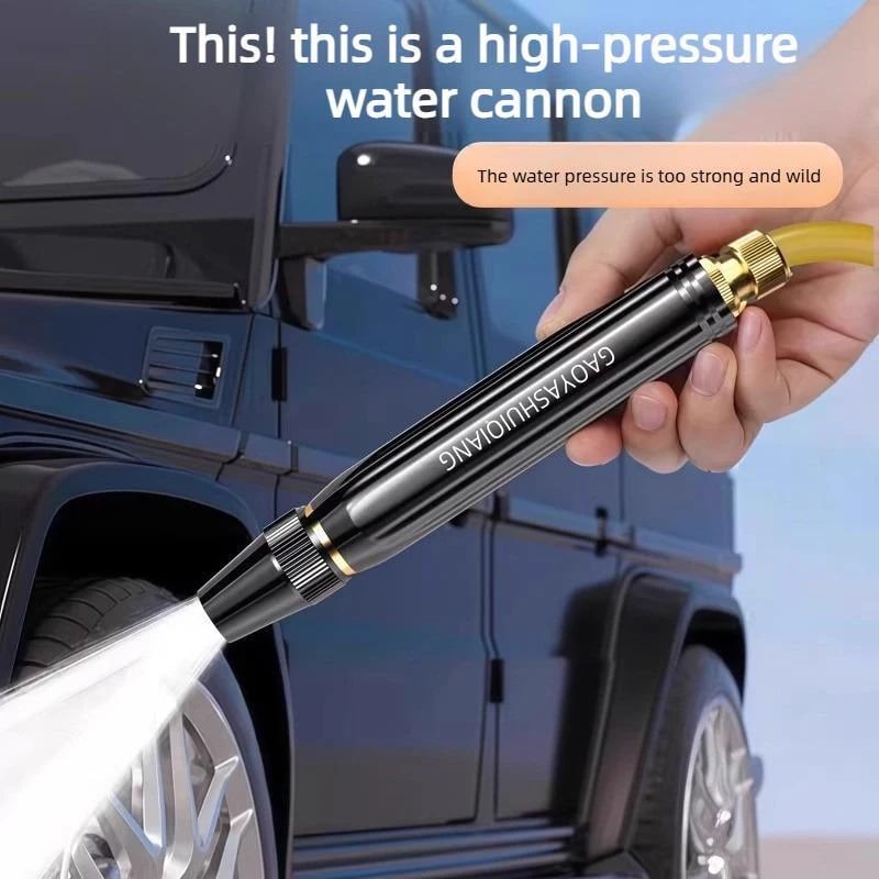 Garden Hose Nozzle 10x Pressure Boost Metal Three Settings