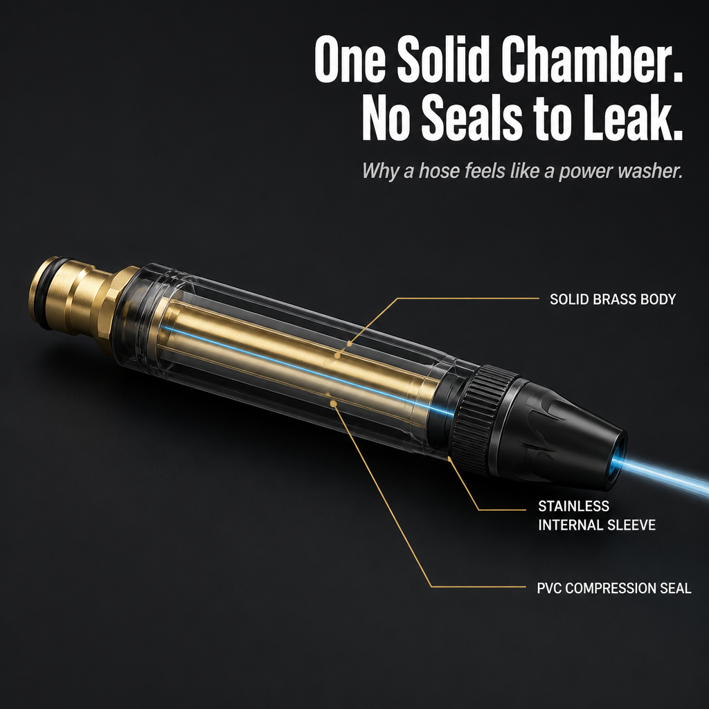 Garden Hose Nozzle Adjustable Brass Connector Non-Slip Grip