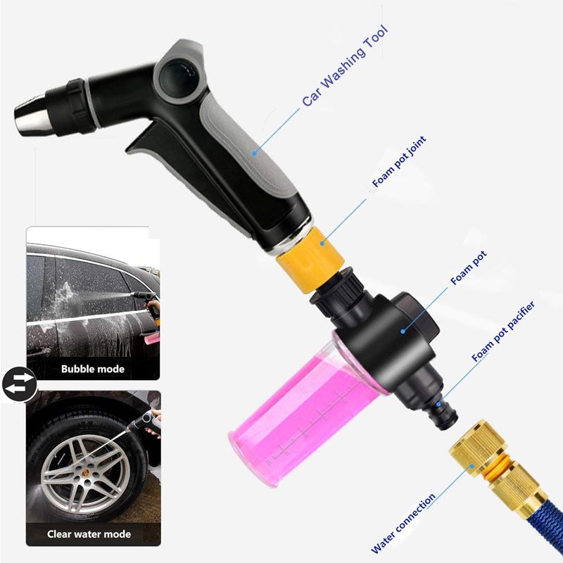 Garden Hose Nozzle High-Pressure & Adjustable Spray Quick-Connect