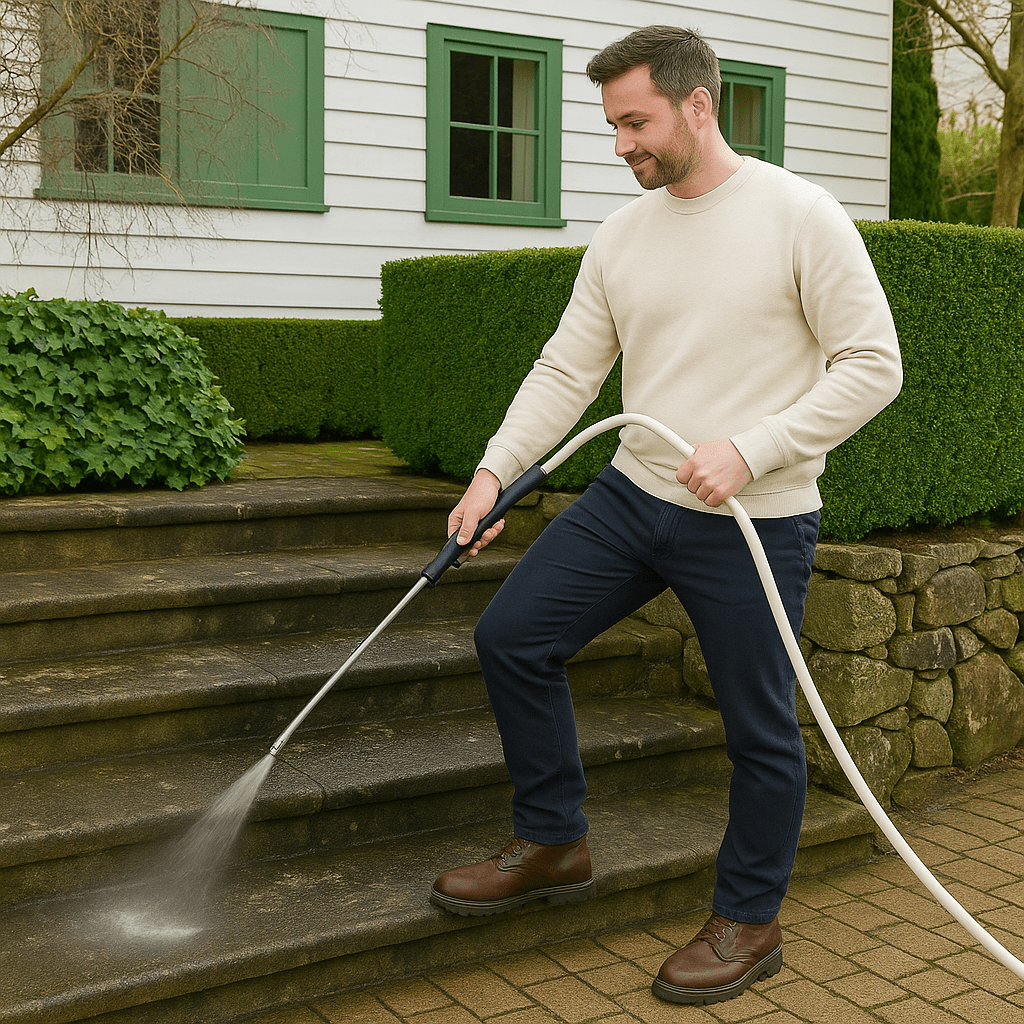 Garden Hose Nozzle High-Pressure Dual Spray & Rotating Handle