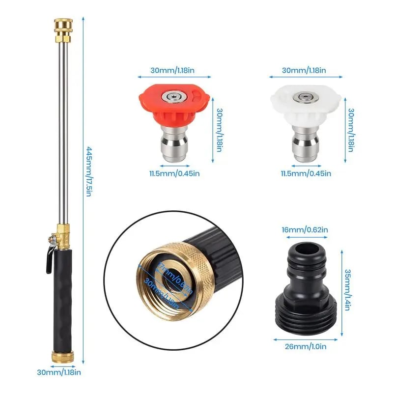 Garden Hose Nozzle High-Pressure Jet & Fan Leak-Proof