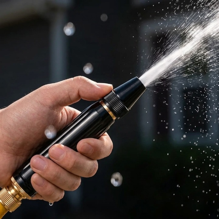 Garden Hose Nozzle High-Pressure & Multi-Spray Brass Connector