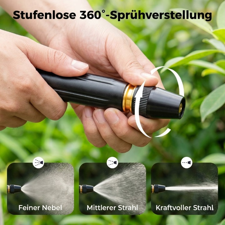 Garden Hose Nozzle High-Pressure & Multi-Spray Brass Connector