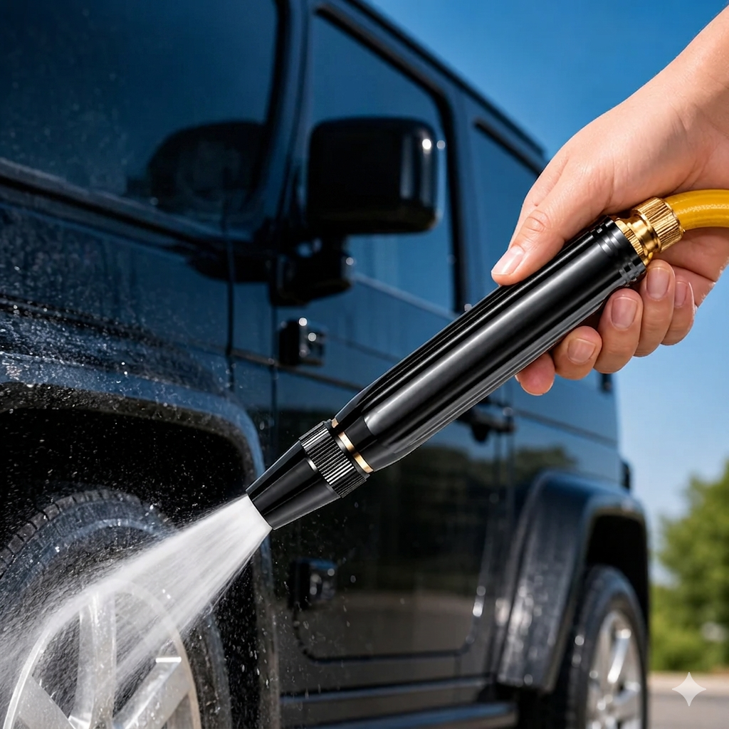 Garden Hose Nozzle High-Pressure Screw-On Metal Tip