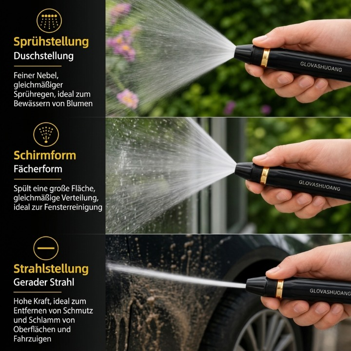 Garden Hose Nozzle High-Pressure Screw-On Metal Tip