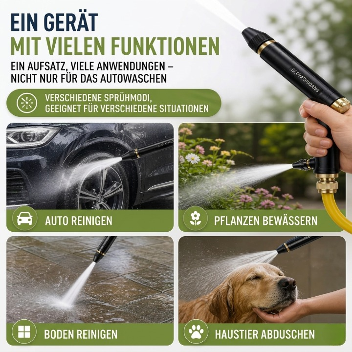 Garden Hose Nozzle High-Pressure Screw-On Metal Tip