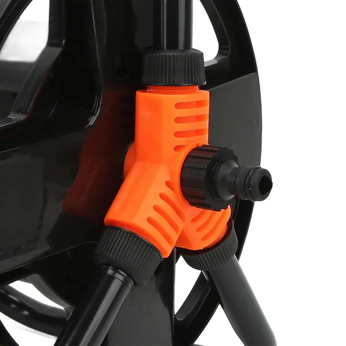 Garden Hose Reel Freestanding Crank Handle Integrated Hose Guide