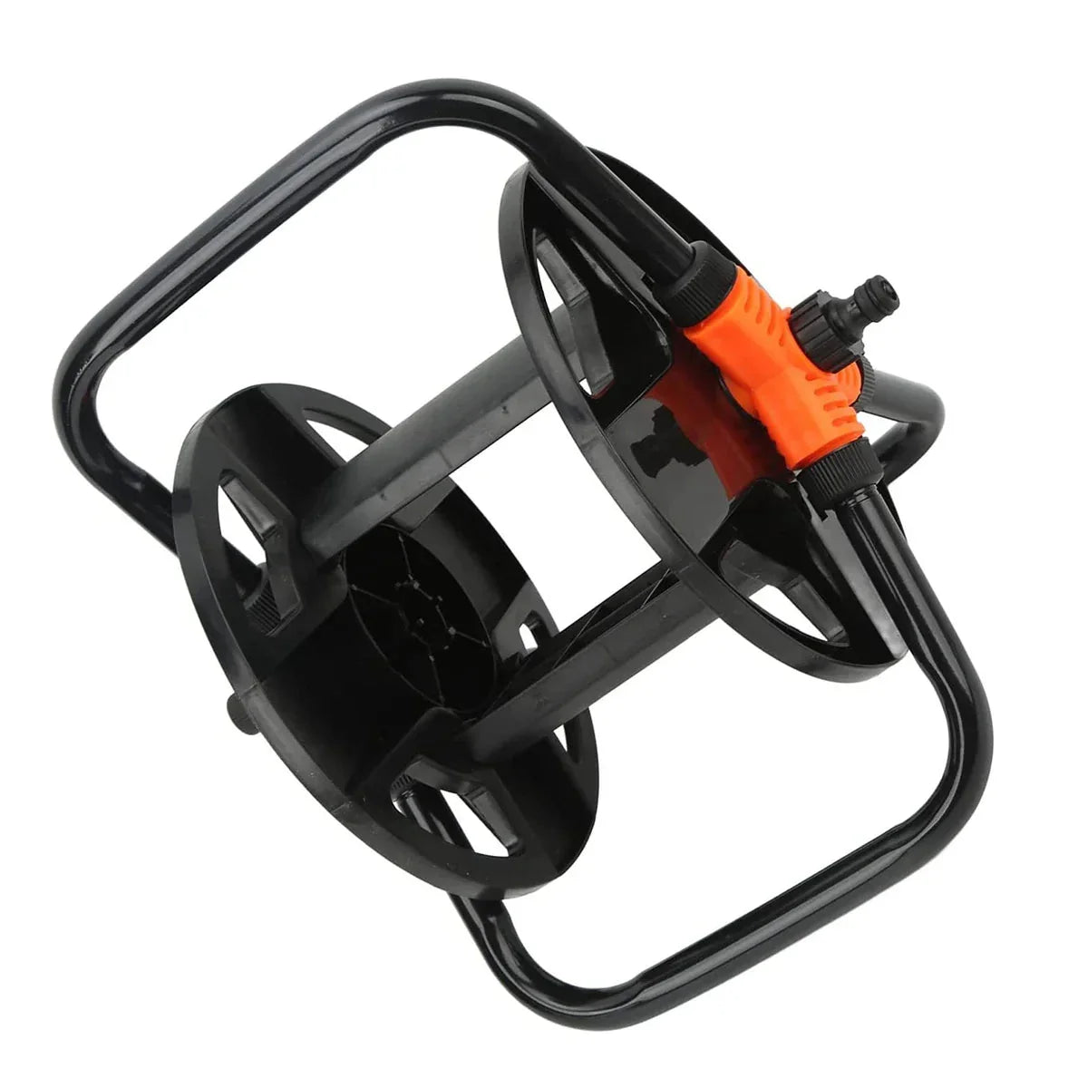 Garden Hose Reel Freestanding Crank Handle Integrated Hose Guide