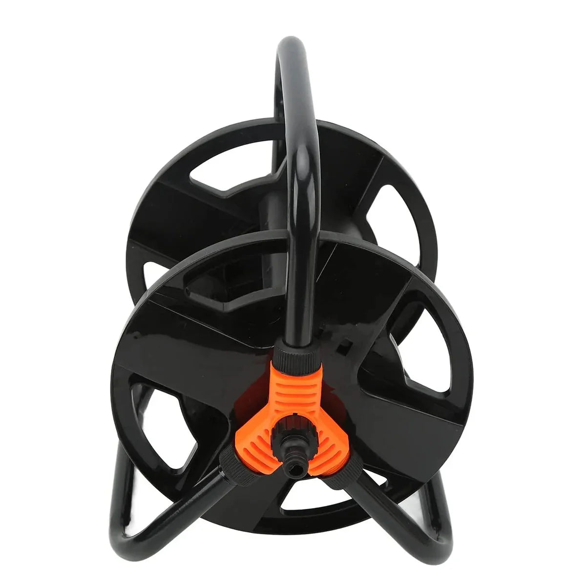 Garden Hose Reel Freestanding Crank Handle Integrated Hose Guide