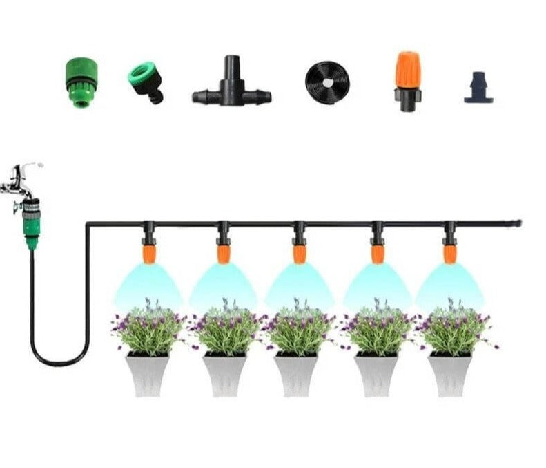 Garden Irrigation Kit Cut-To-Length Hose & Fine Misting