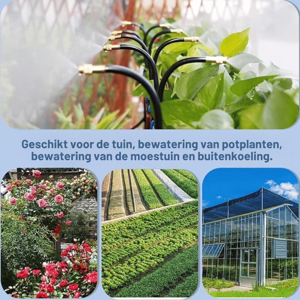 Garden Irrigation System 360° Full Coverage Adjustable Flow