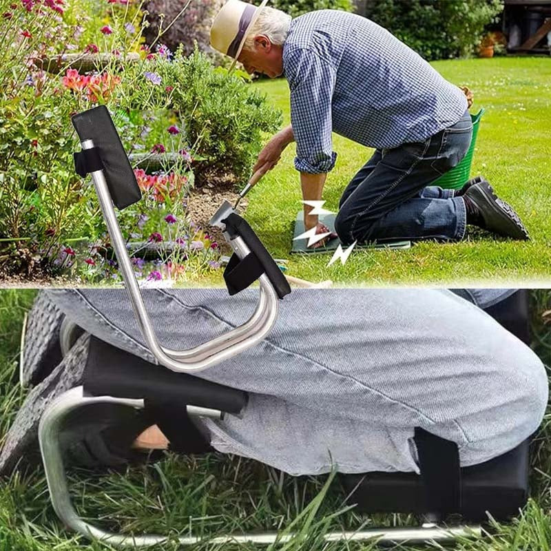Garden Kneeler Height-Adjustable Padded Seat Reinforced Steel