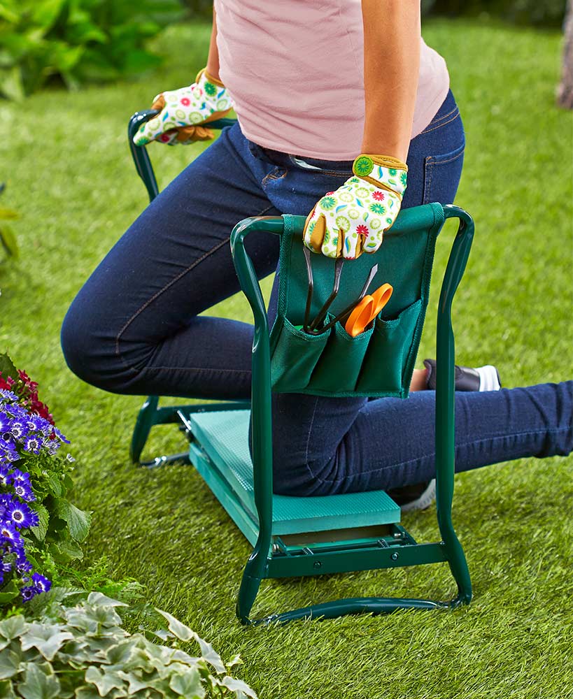 Garden Kneeler & Seat Convertible EVA Foam Tool Pockets