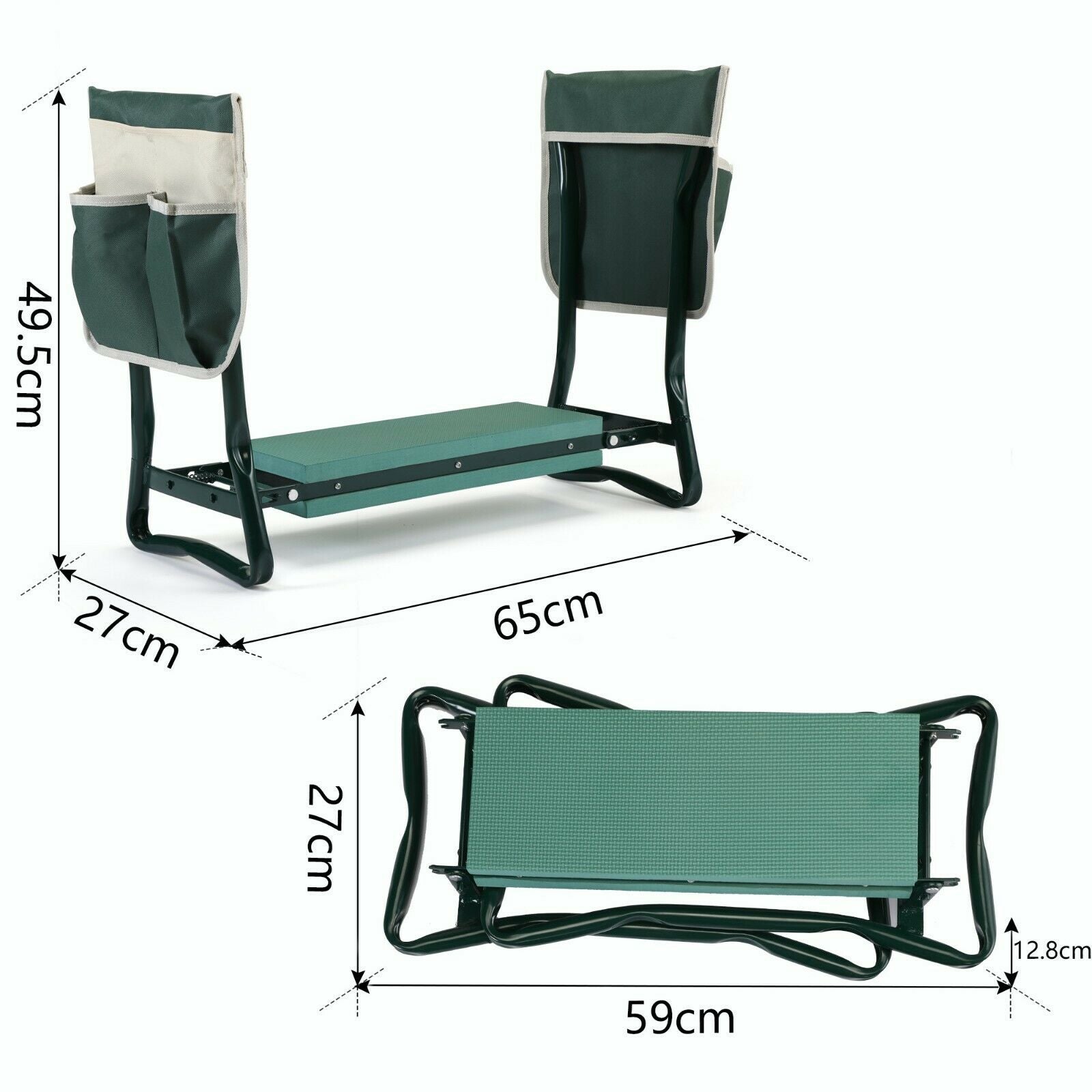 Garden Kneeler & Seat Convertible EVA Foam Tool Pockets