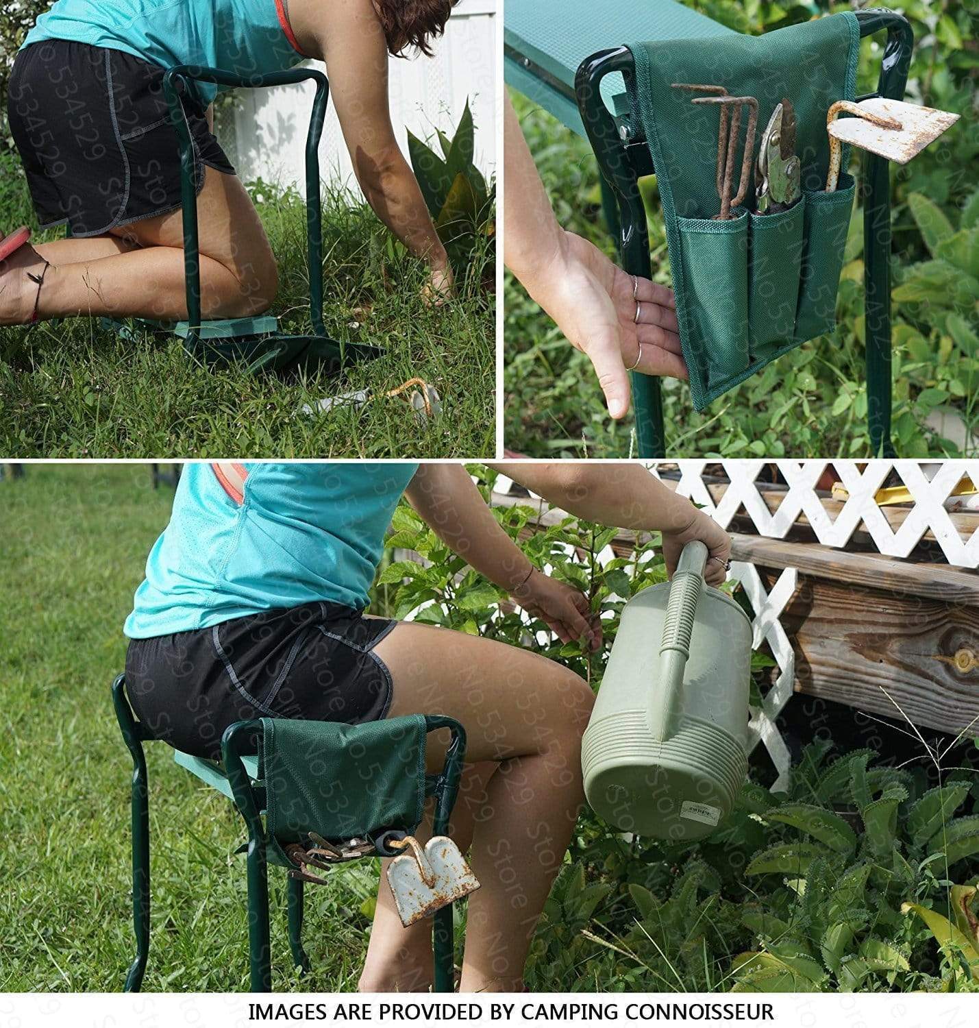 Garden Kneeler & Seat Foldable Waterproof Cushion Tool Pouch