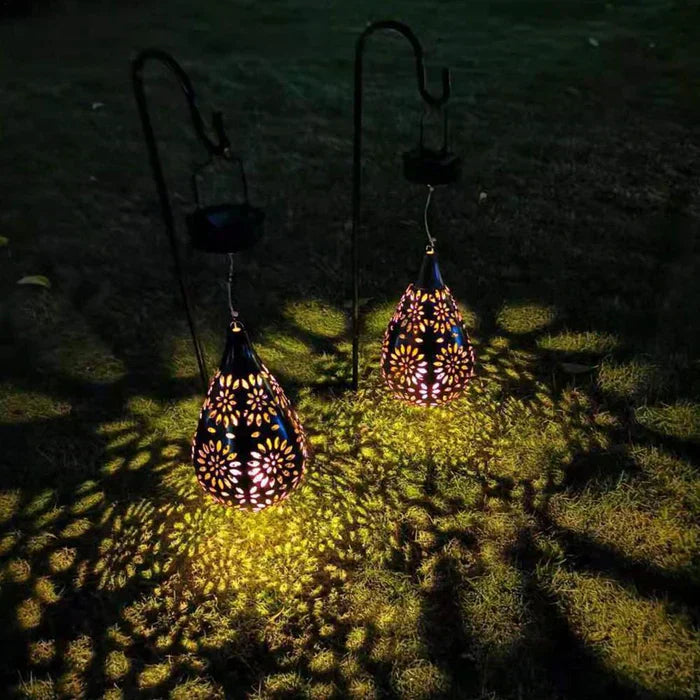 Garden Lantern Solar Stainless Steel 12 Hour Lighting