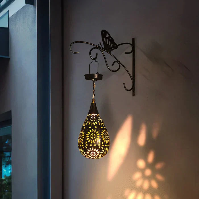 Garden Lantern Solar Stainless Steel 12 Hour Lighting