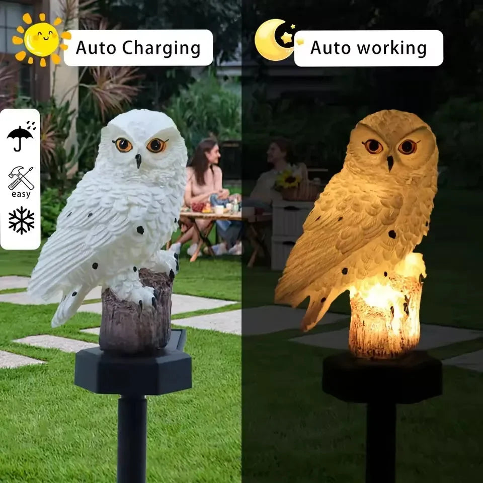 Garden Light Solar LED Owl Design Weather-Resistant