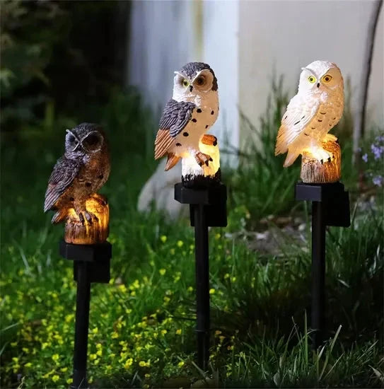 Garden Light Solar LED Owl Design Weather-Resistant