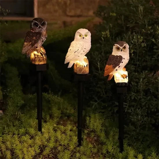 Garden Light Solar LED Owl Design Weather-Resistant
