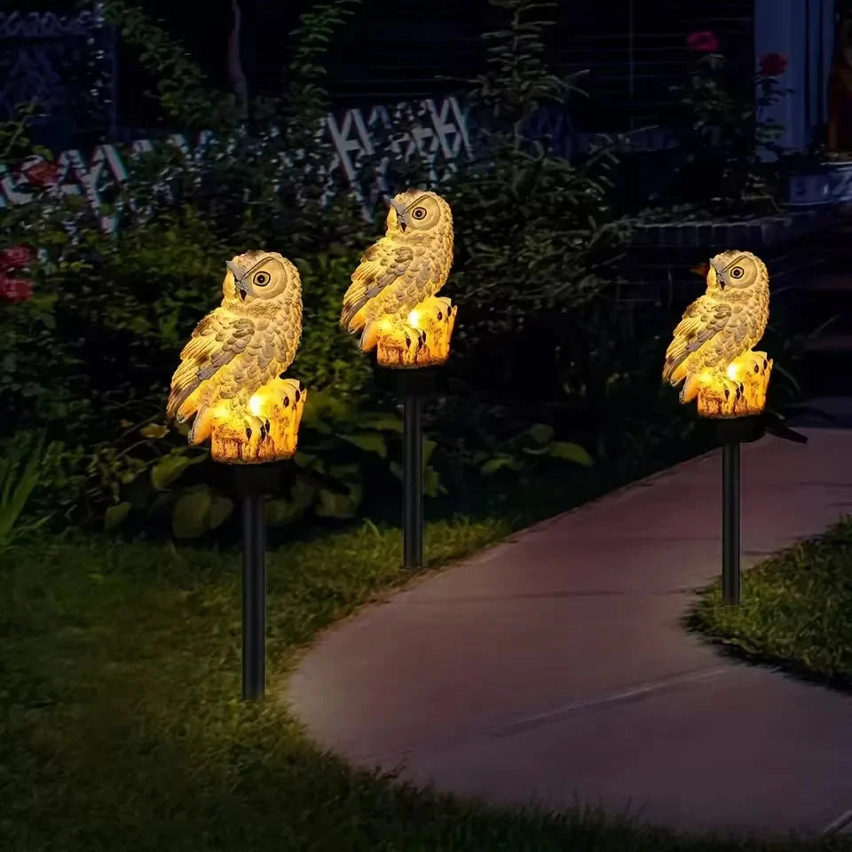 Garden Light Solar LED Owl Design Weather-Resistant
