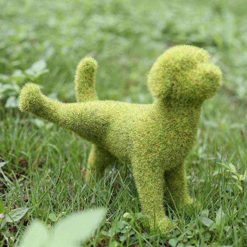 Garden Ornament Moss-Covered Resin Weather-Resistant