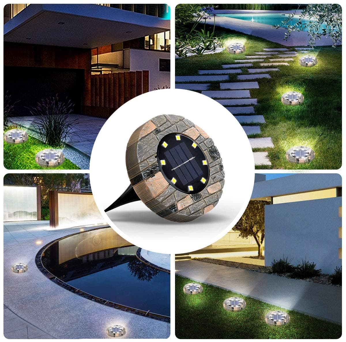 Garden Path Lights Solar Auto Sensor Set Of 8