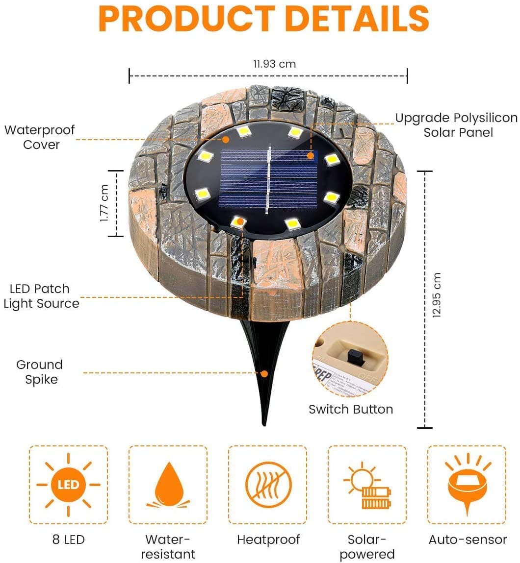Garden Path Lights Solar Auto Sensor Set Of 8