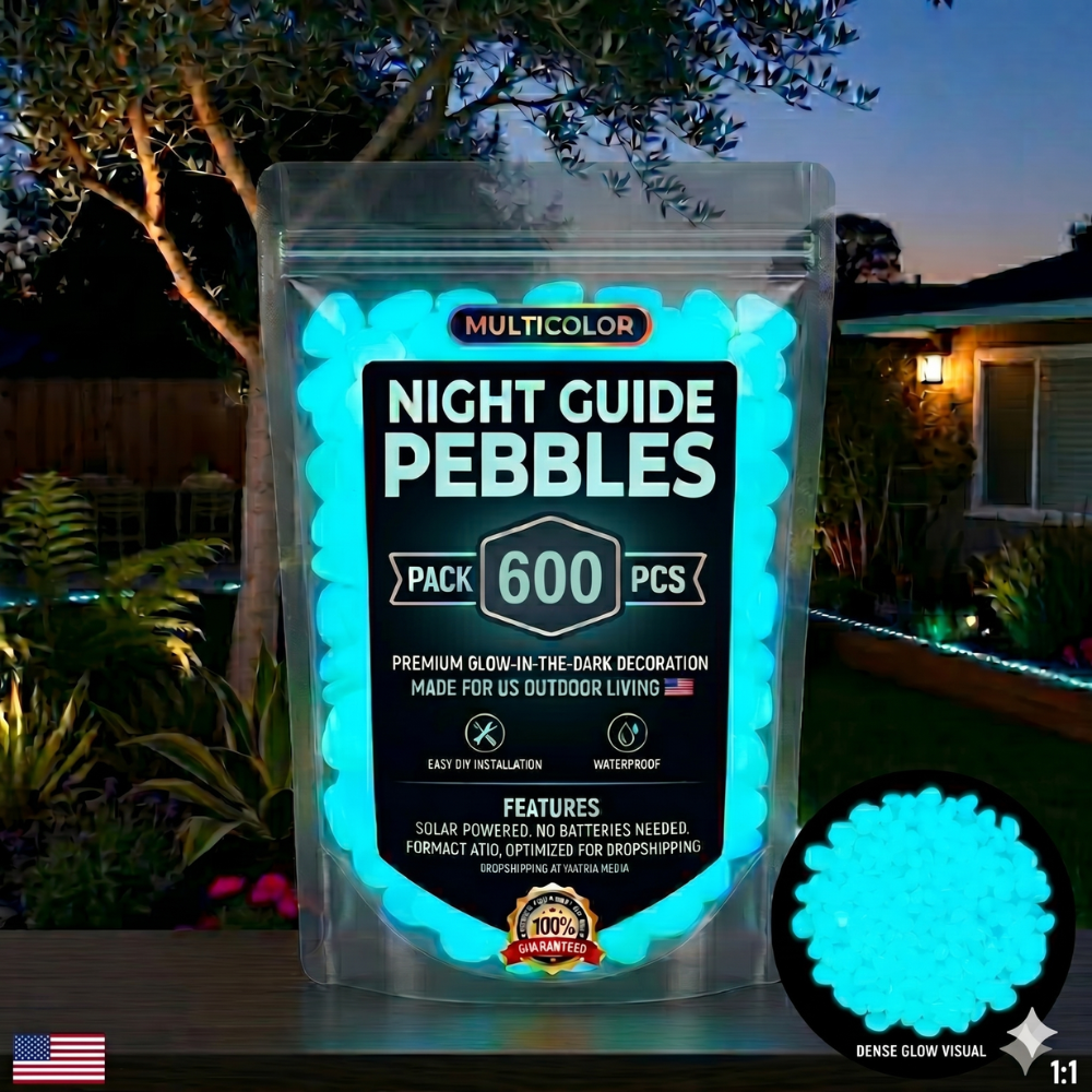 Garden Pebbles Glowing Up To 10 Hours Non-Toxic Resin