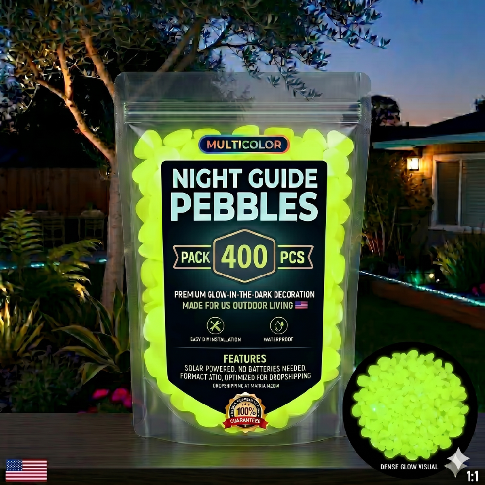 Garden Pebbles Glowing Up To 10 Hours Non-Toxic Resin