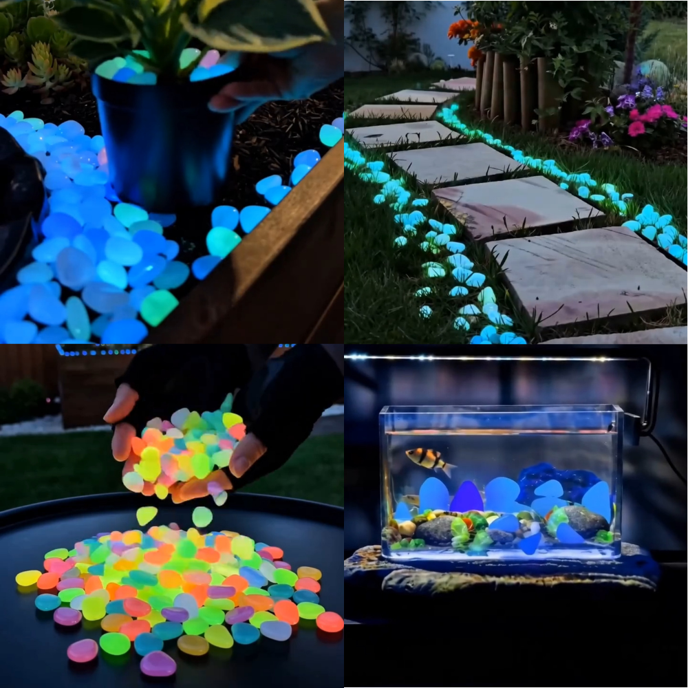 Garden Pebbles Glowing Up To 10 Hours Non-Toxic Resin