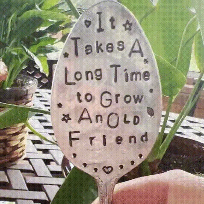 Garden Plant Marker Iron Weatherproof Inscribed Phrases