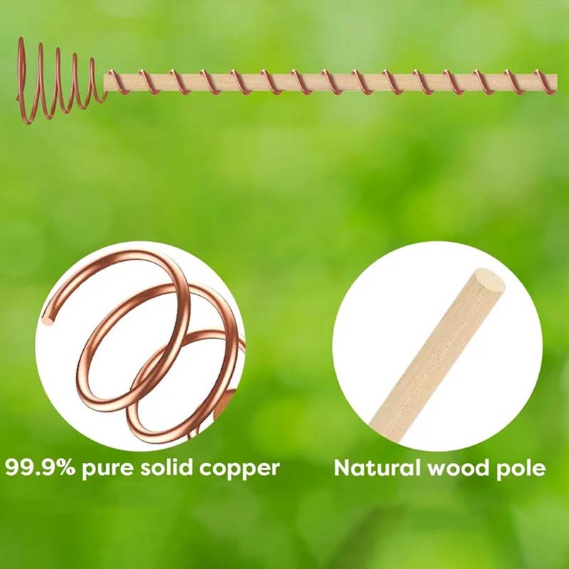 Garden Plant Stakes Pure Copper Weather-Resistant Set of 5