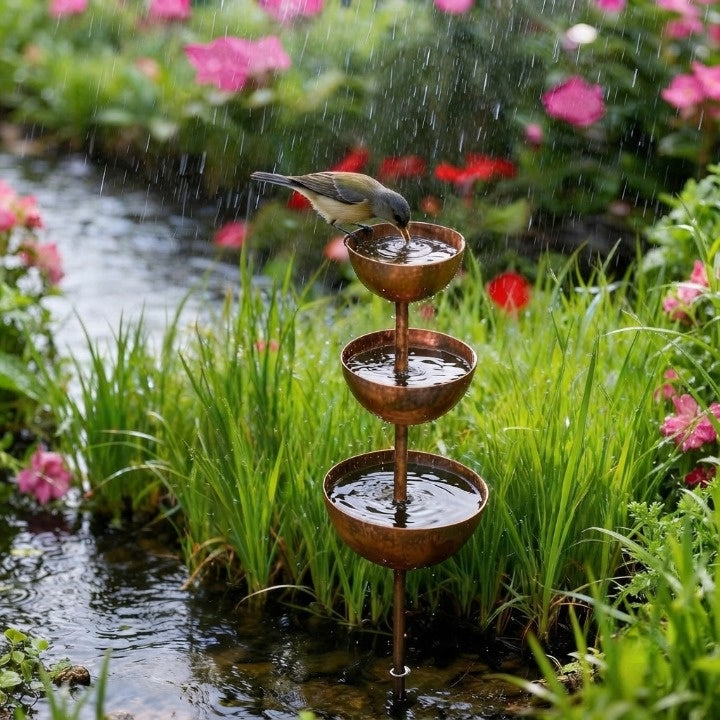 Garden Rain Catcher 3-Tier Weather-Resistant Metal