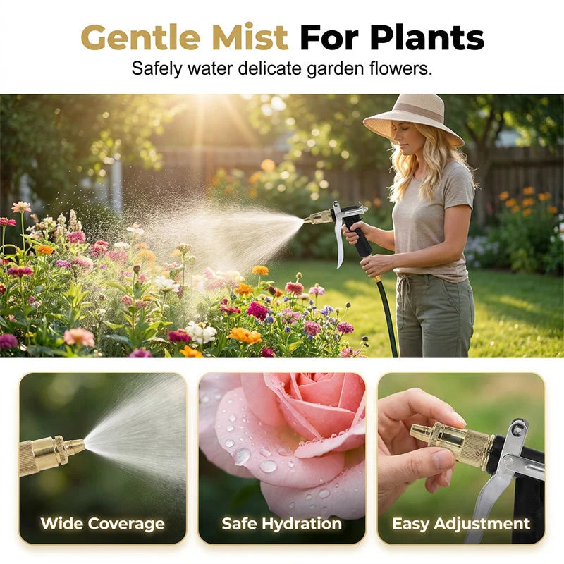 Garden Spray Gun High-Pressure Adjustable Nozzle Ergonomic Pistol Grip