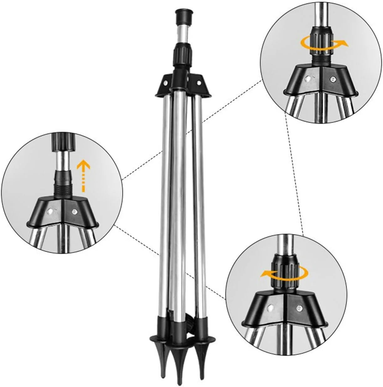 Garden Sprinkler 360° Rotating Adjustable Radius Stainless Steel Tripod