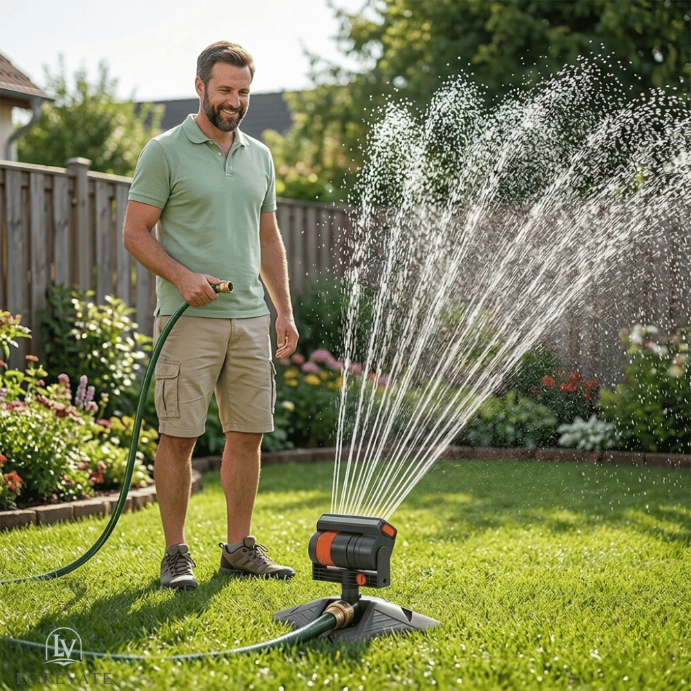 Garden Sprinkler Adjustable Spray Pattern Integrated Dirt Filter