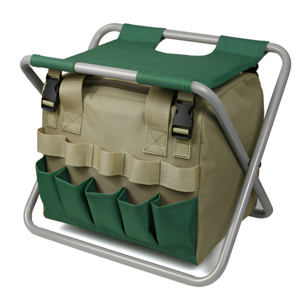 Garden Tool Set 8-Piece Rust-Resistant Stainless Steel & Folding Stool