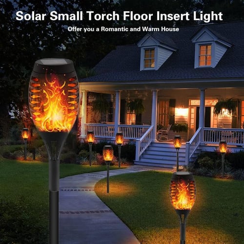 Garden Torch Solar-Powered Realistic Flame Dusk-to-Dawn Sensor