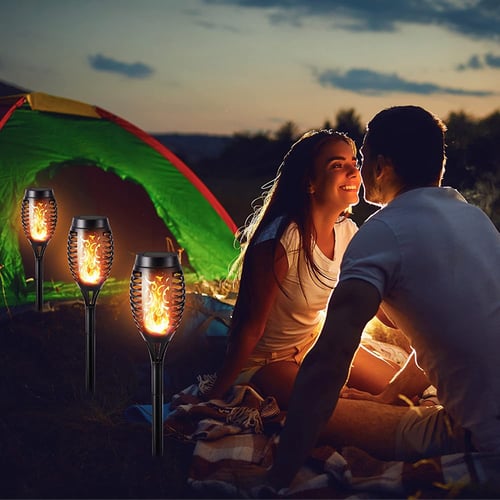 Garden Torch Solar-Powered Realistic Flame Dusk-to-Dawn Sensor