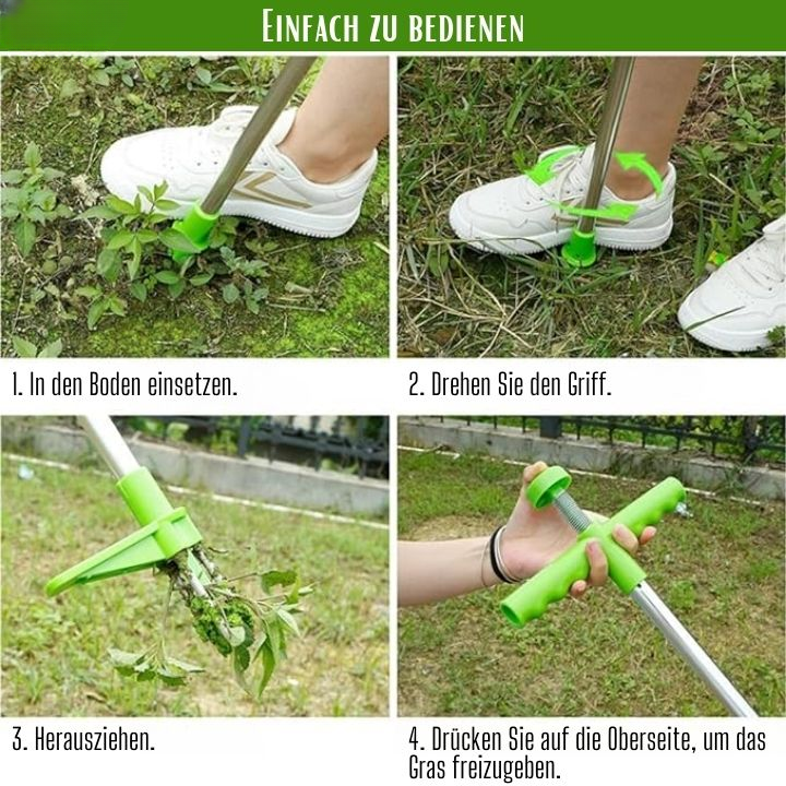 Garden Weed Puller Foot-Pedal Action Stainless Steel Claws