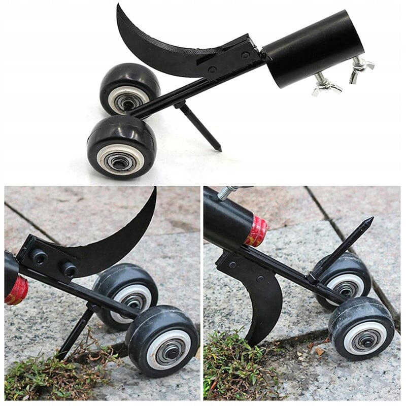 Garden Weed Remover Adjustable Handle & Two Wheels