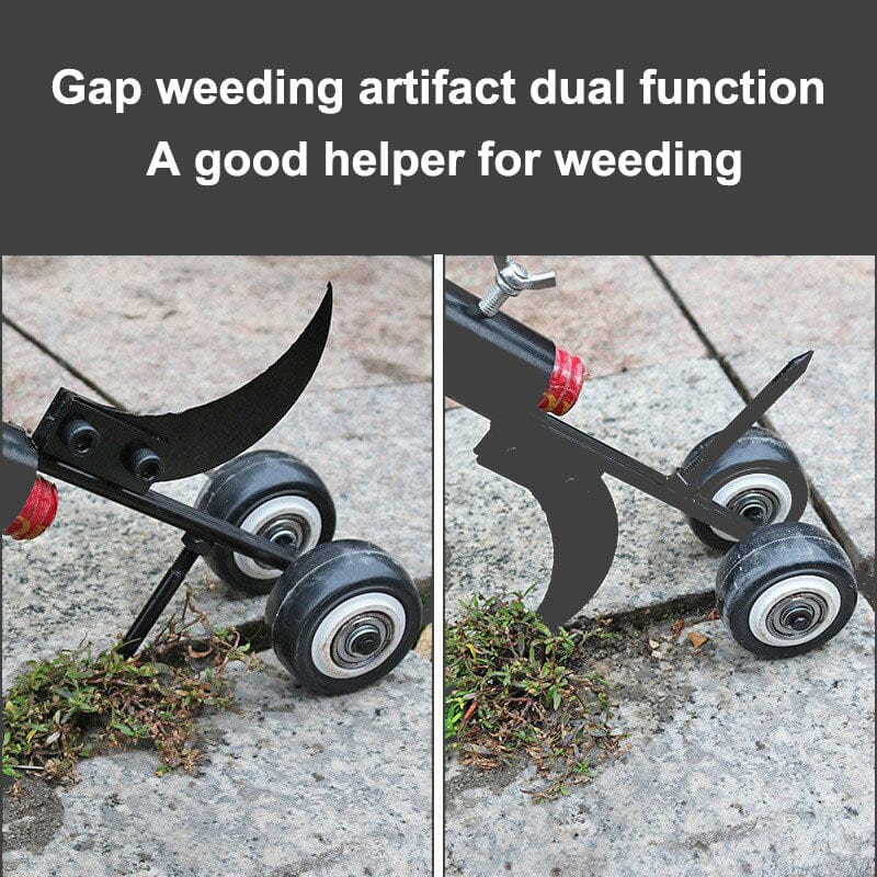 Garden Weed Remover Adjustable Handle & Two Wheels