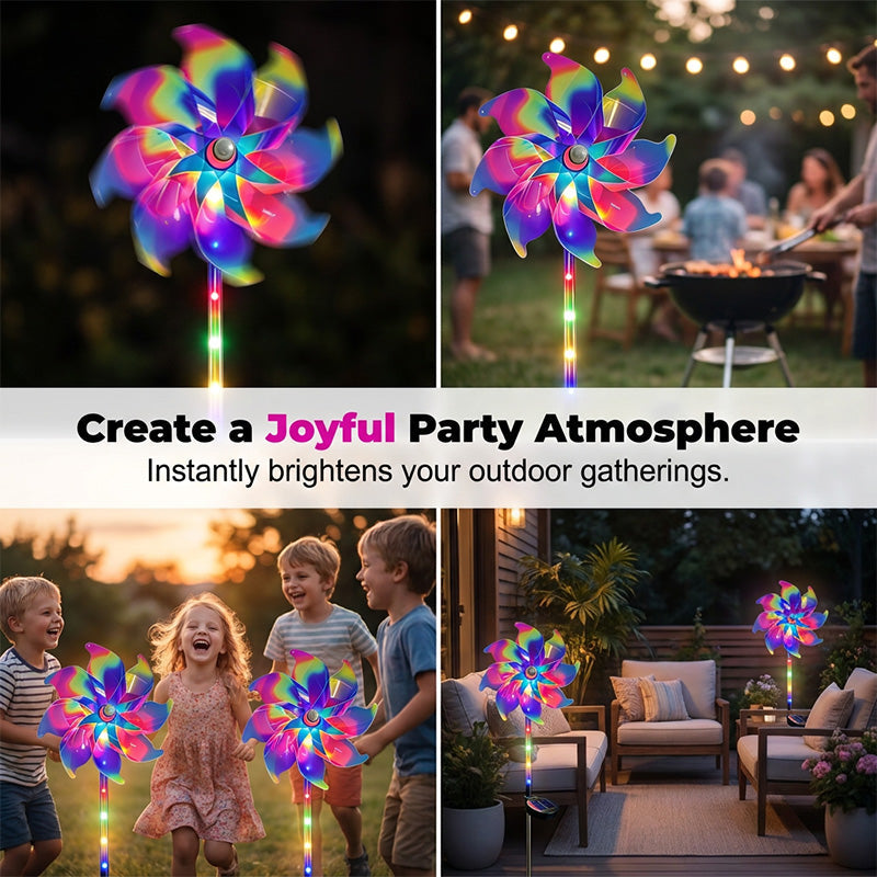 Garden Wind Spinner Solar LED Automatic Dusk